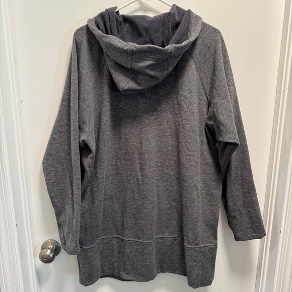 Athleta Women’s Stronger Long Fleece Lined Hoodie Zipper Jacket Grey Size Large - Picture 4 of 6